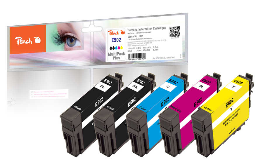 Peach  Multipack Plus, compatible avec
ID-Fabricant: No. 502 Epson WorkForce WF-2860 DWF