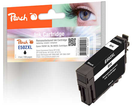 Peach Cartouche d'encre  noir, compatible avec
ID-Fabricant: No. 502XLBK, C13T02W14010 Epson WorkForce WF-2860 DWF