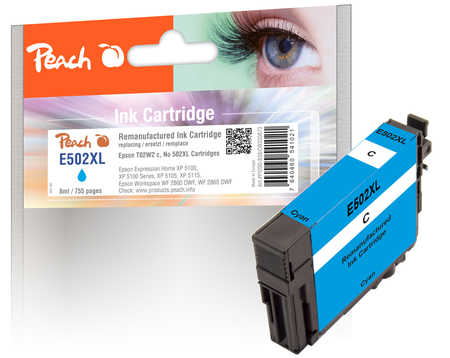 Peach Cartouche d'encre  cyan, compatible avec
ID-Fabricant: No. 502XLC, C13T02W24010 Epson WorkForce WF-2860 DWF