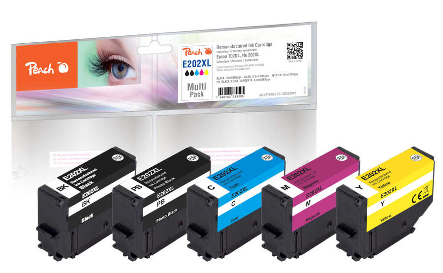 Peach  Multipack compatible avec
ID-Fabricant: T02G7, No. 202XL, C13T02G74010 Epson Expression Premium XP-6000