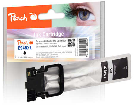 Peach Cartouche d'encre  HY noir, compatible avec
ID-Fabricant: T9451, No. 945XLBK, C13T945140 Epson WorkForce Pro WFC 5290 Series