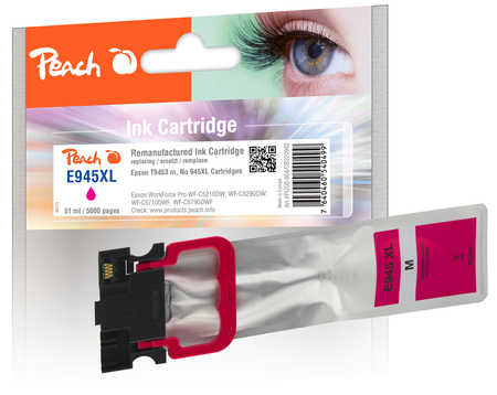 Peach Cartouche d'encre  HY magenta, compatible avec
ID-Fabricant: T9453, No. 945XLM, C13T945340 Epson WorkForce Pro WFC 5290 Series