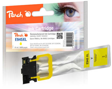 Peach Cartouche d'encre  HY jaune, compatible avec
ID-Fabricant: T9454, No. 945XLY, C13T945440 Epson WorkForce Pro WFC 5290 Series