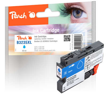 Peach Cartouche d'encre  cyan, compatible avec Brother DCPJ 1100 DW