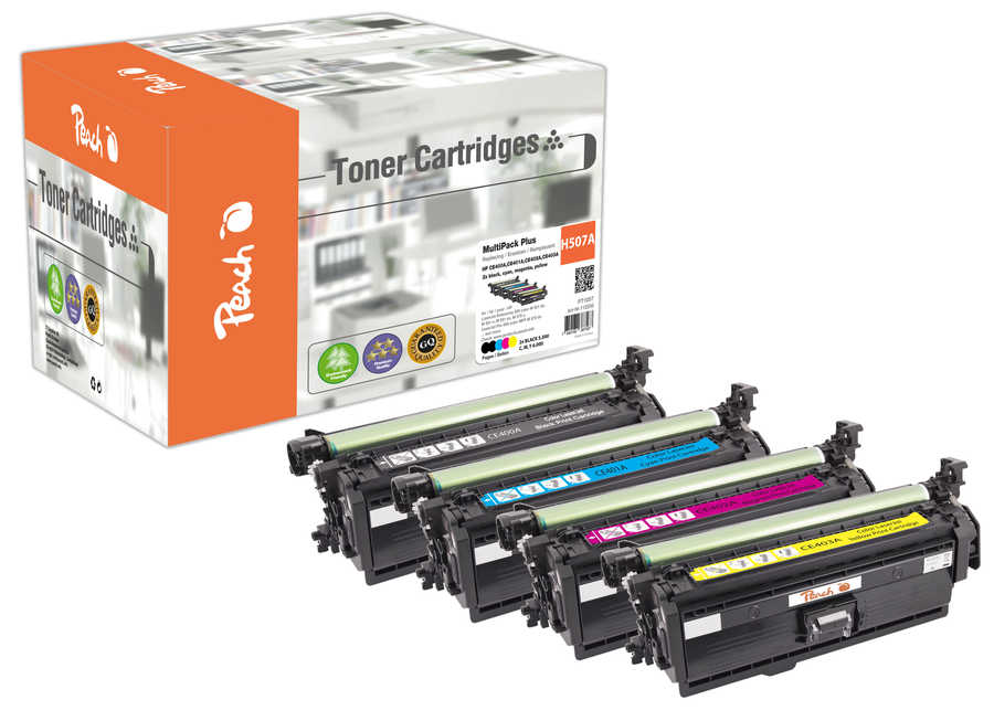 Peach Multipack Plus  compatible avec
ID-Fabricant: No. 507A, CE400A*2, CE401A, CE402A, CE403A HP LaserJet Enterprise color flow MFP M 575 c