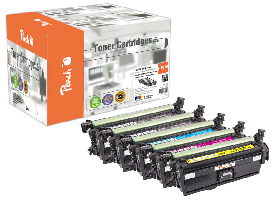 Peach Multipack Plus  compatible avec
ID-Fabricant: No. 307A, CE740A*2, CE741A, CE742A, CE743A HP Color LaserJet CP 5225