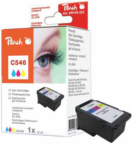 Peach  tête d'impression couleur compatible avec
ID-Fabricant: CL-546, 8289B001 Canon Pixma IP 2850