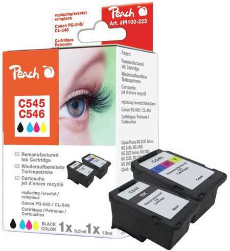 Peach  Multipack compatible avec
ID-Fabricant: PG-545, CL-546, 8286B006 Canon Pixma IP 2850