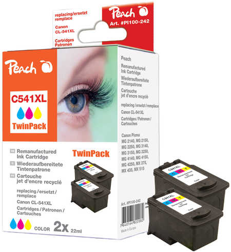 Peach  Double Pack tête d'impression couleur, compatible avec
ID-Fabricant: CL-541XLC, 5226B004 Canon Pixma TS 5151