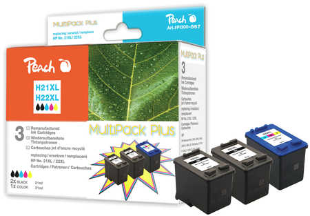 Peach  Multipack Plus, compatible avec
ID-Fabricant: No. 21XL*2, No. 22XL, SD367AE, C9351AE*2, C9352AE HP OfficeJet 4359