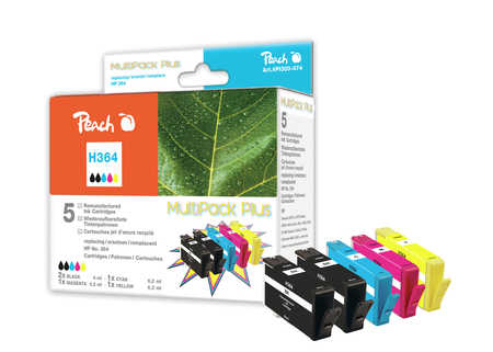 Peach Multipack Plus  avec puce compatible avec
ID-Fabricant: No. 364, N9J73AE, SD534EE HP PhotoSmart Premium TouchSmart Web C 309 n