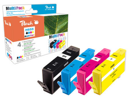 Peach Multipack  avec puce, compatible avec
ID-Fabricant: No. 655, CZ109AE, CZ110AE, CZ111AE, CZ112AE HP DeskJet Ink Advantage 4615
