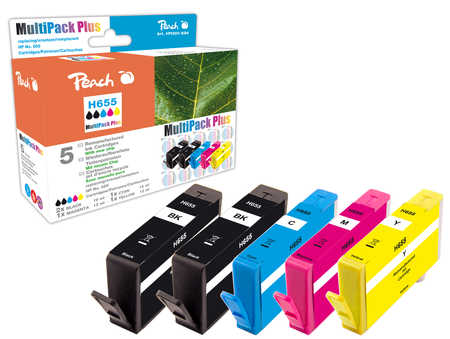 Peach Multipack Plus  avec puce compatible avec
ID-Fabricant: No. 655, CZ109AE*2, CZ110AE, CZ111AE, CZ112AE HP DeskJet Ink Advantage 4615
