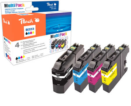 Peach  Multipack avec puce, compatible avec
ID-Fabricant: LC-223VALBP Brother MFCJ 4425 DW