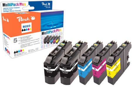 Peach  Multipack Plus avec puce, compatible avec
ID-Fabricant: LC-223VALBP Brother MFCJ 4425 DW
