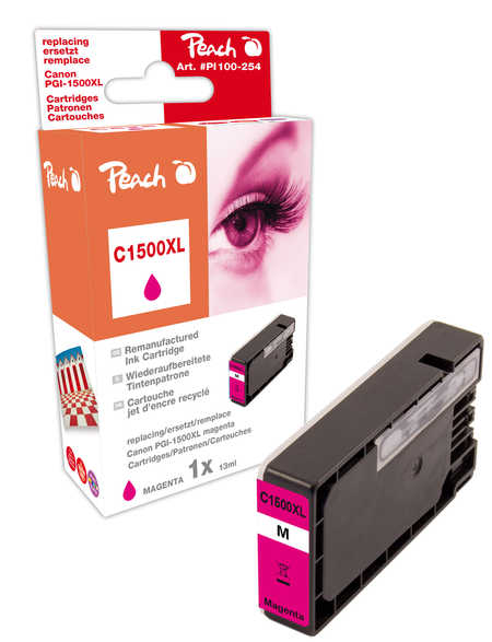 Peach Cartouche d'encre  magenta, compatible avec
ID-Fabricant: PGI-1500XLM, 9194B001 Canon Maxify MB 2300 Series