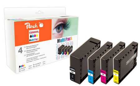 Peach Multipack  avec puce, compatible avec
ID-Fabricant: PGI-2500XL, 9254B004 Canon Maxify MB 5155