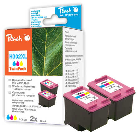 Peach  Double Pack tête d'impression couleur, compatible avec
ID-Fabricant: No. 302XL c*2, F6U67AE*2 HP OfficeJet 3835