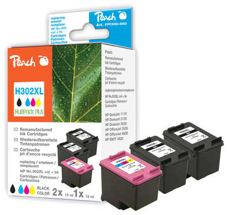 Peach  Multipack Plus compatible avec
ID-Fabricant: No. 302XL, F6U68AE, F6U67AE HP OfficeJet 3835