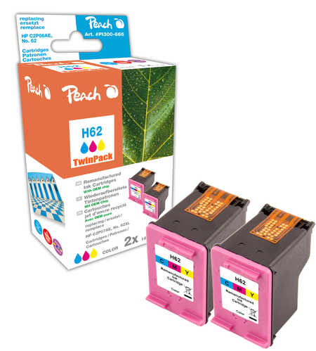 Peach  Double Pack tête d'impression couleur, compatible avec
ID-Fabricant: No. 62 c*2, C2P06AE*2 HP OfficeJet 5741