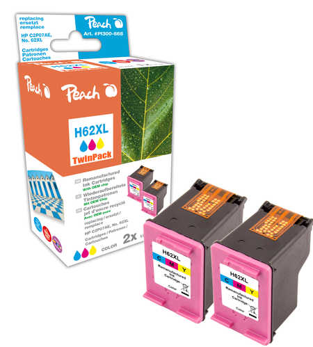 Peach  Double Pack tête d'impression couleur, compatible avec
ID-Fabricant: No. 62XL c*2, C2P07AE*2 HP OfficeJet 5741