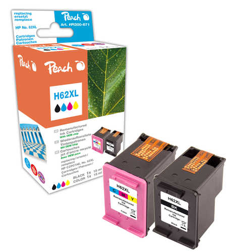 Peach  Multipack compatible avec
ID-Fabricant: No. 62XL, C2P05AE, C2P07AE HP OfficeJet 5741