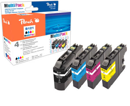 Peach  Multipack avec puce, compatible avec
ID-Fabricant: LC-121VALBP Brother DCPJ 152 WR