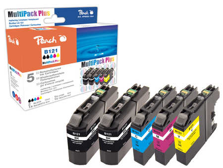 Peach  Multipack Plus avec puce, compatible avec
ID-Fabricant: LC-121VALBP Brother DCPJ 152 WR