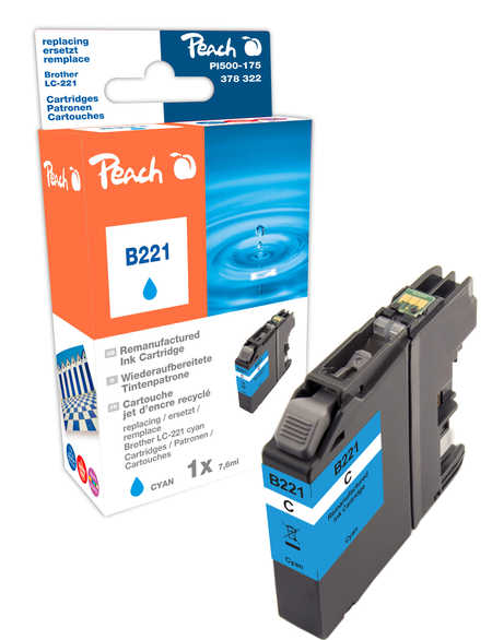 Peach Cartouche d'encre  cyan, compatible avec
ID-Fabricant: LC-221C Brother DCPJ 562 DW