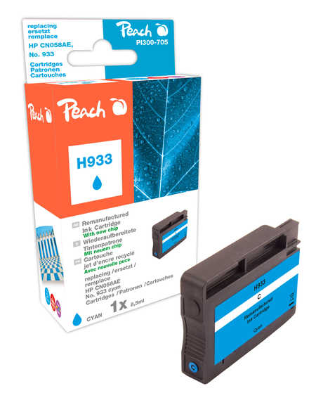 Peach  cartouche d'encre cyan compatible avec
ID-Fabricant: No. 933 c, CN058A HP OfficeJet 7600 Series