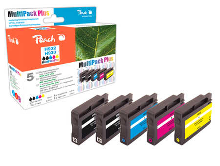Peach Multipack Plus  avec puce compatible avec
ID-Fabricant: No. 932*2, No. 933, CN057A*2, CN058A, CN059A, CN060A HP OfficeJet 7600 Series