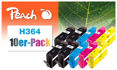 Peach  Pack de 10 cartouches d'encre compatible avec
ID-Fabricant: No. 364, N9J73AE, SD534EE HP PhotoSmart Premium TouchSmart Web C 309 n