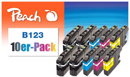 Peach  Pack de 10 cartouches d'encre compatible avec
ID-Fabricant: LC-123VALBP Brother MFCJ 4310 DW