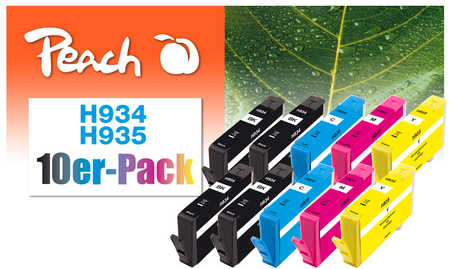 Peach  Pack de 10 cartouches d'encre compatible avec
ID-Fabricant: No. 934, No. 935, C2P19A, C2P20A, C2P21A, C2P22A HP OfficeJet Pro 6830