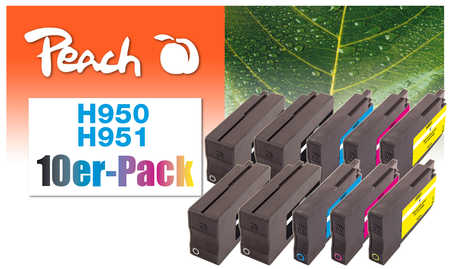 Peach  Pack de 10 cartouches d'encre compatible avec
ID-Fabricant: No. 950, No. 951, CN049A, CN050A, CN051A, CN052A HP OfficeJet Pro 8630 e-All-in-One