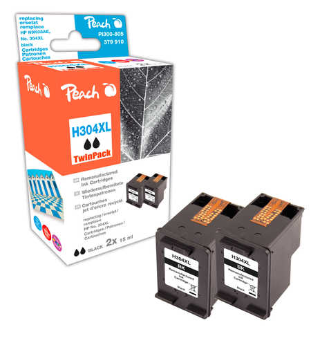 Peach  Double Pack tête d'impression noir, compatible avec
ID-Fabricant: No. 304XL BK*2, N9K08AE*2 HP DeskJet 3720
