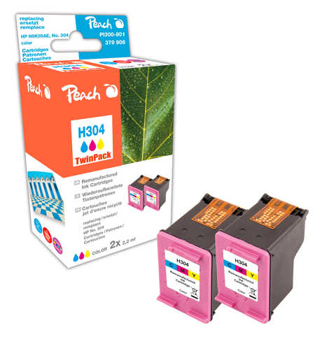 Peach  Double Pack tête d'impression couleur, compatible avec
ID-Fabricant: No. 304 C*2, N9K05AE*2 HP DeskJet 3720