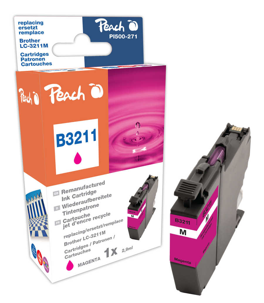Peach Cartouche d'encre  magenta, compatible avec
ID-Fabricant: LC-3211M Brother MFCJ 491 DW