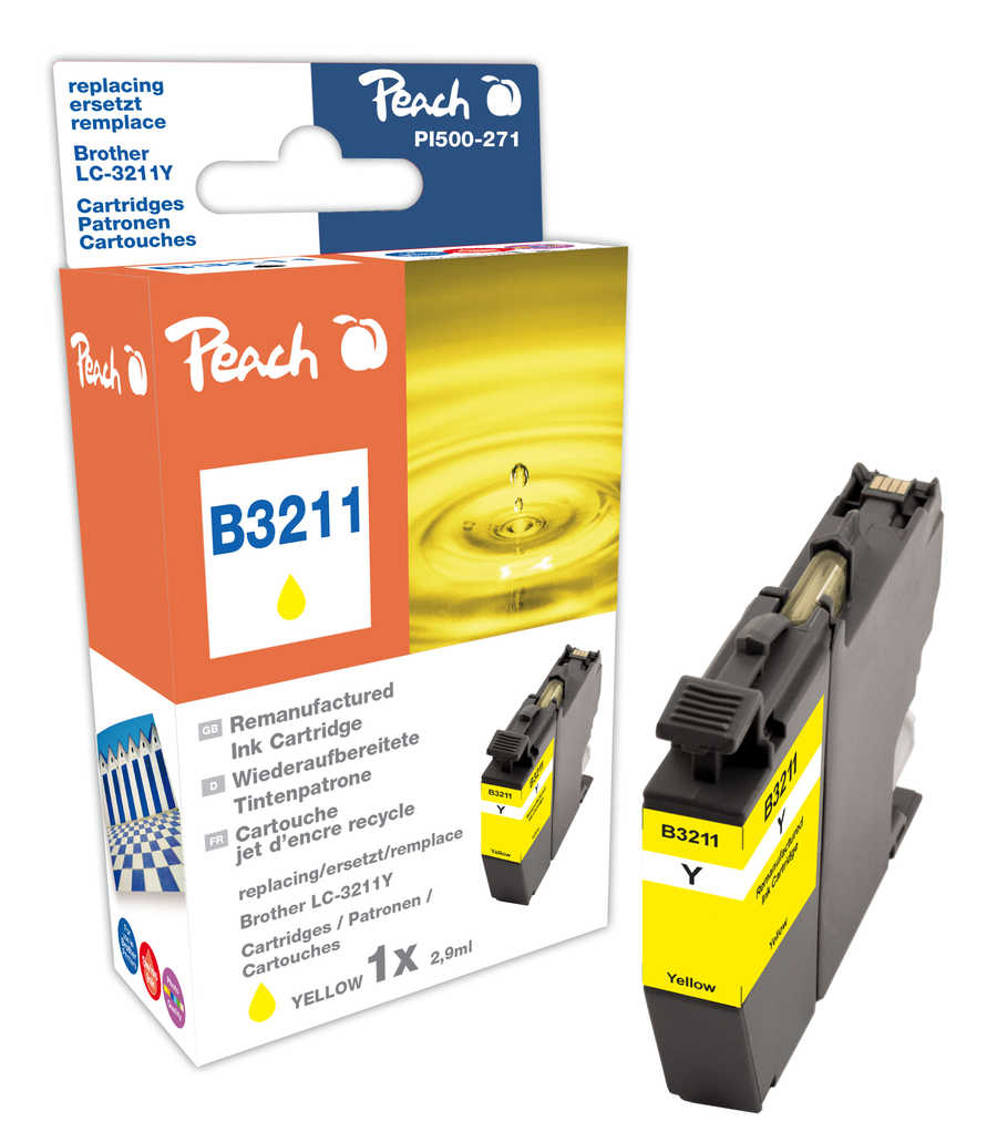 Peach Cartouche d'encre  jaune, compatible avec
ID-Fabricant: LC-3211Y Brother MFCJ 491 DW
