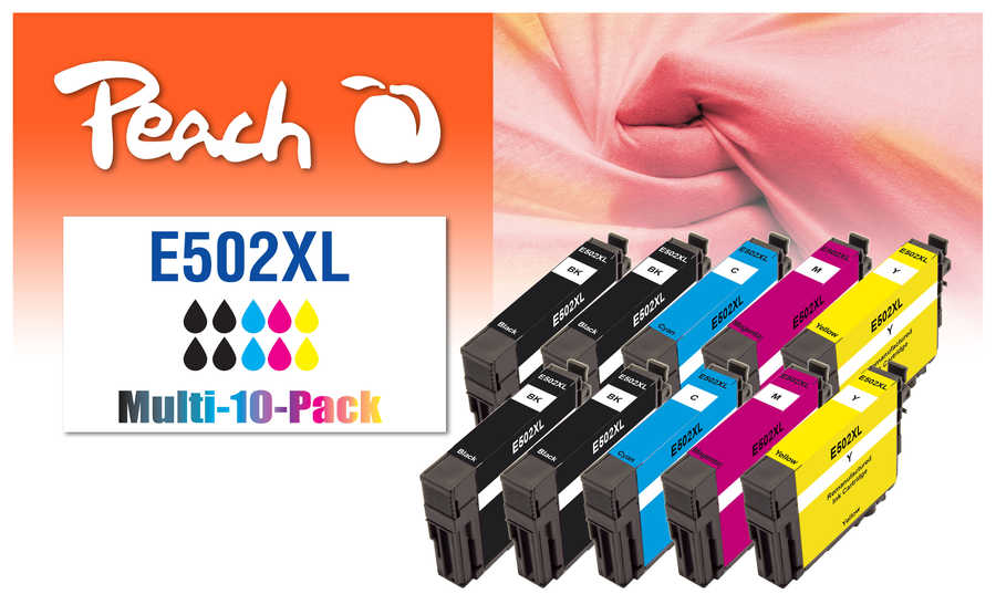 Peach  Pack de 10, compatible avec
ID-Fabricant: No. 502XL Epson WorkForce WF-2860 DWF